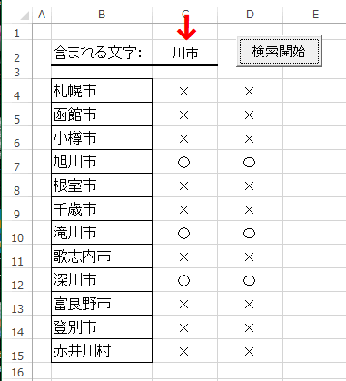 複数文字が含むかどうか調べる